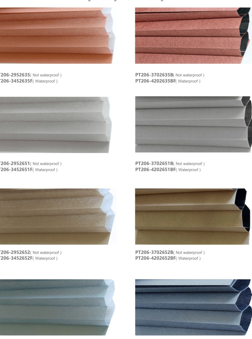 Saiwenna honeycomb shades color options
