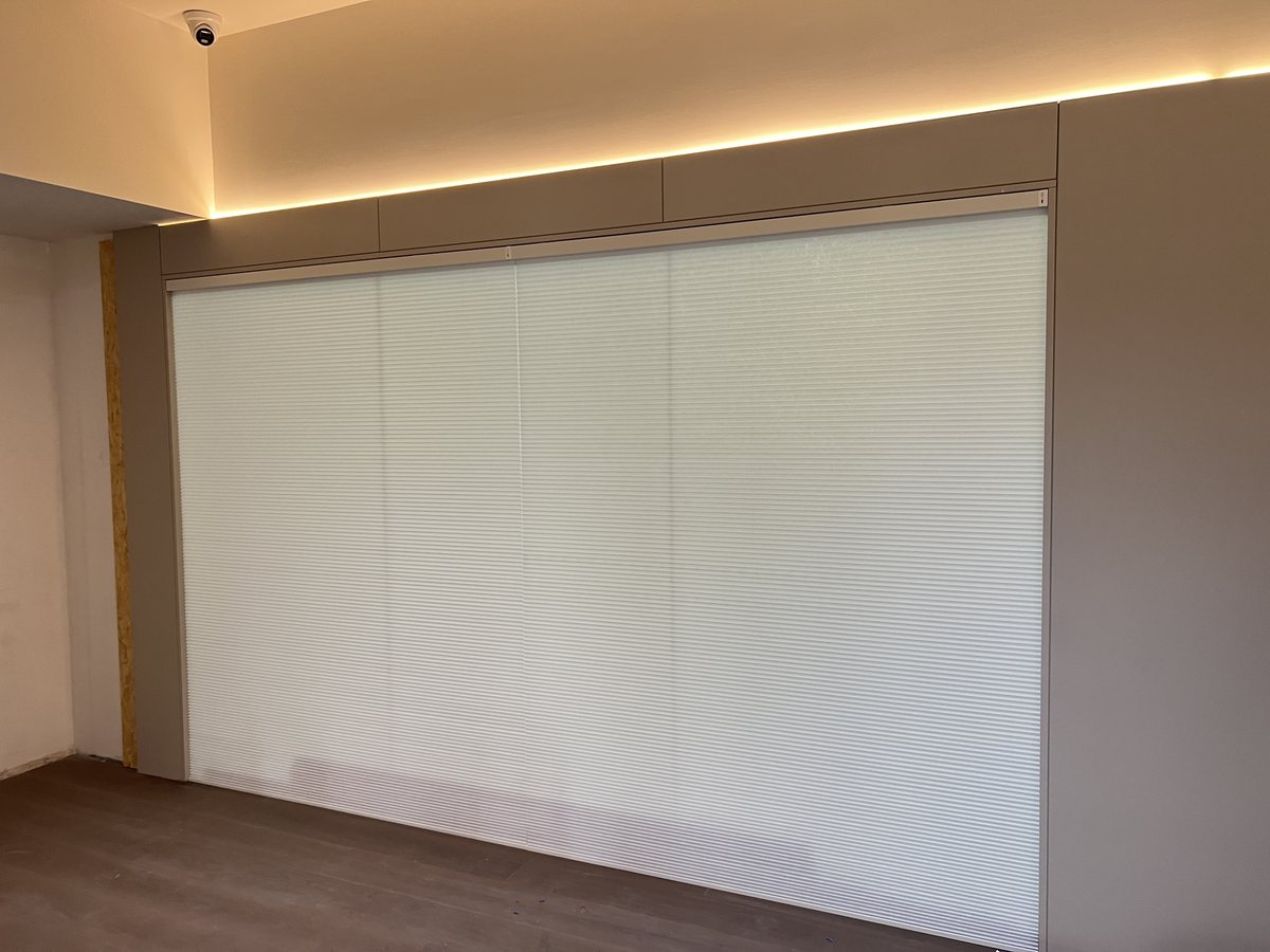 Motorized roller blinds residential large window