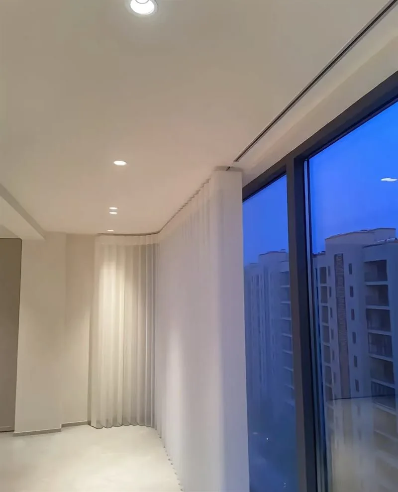 Vertical sheer dream curtains bedroom installation