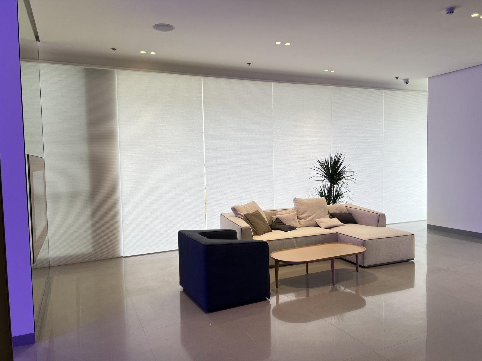 Residential Villa & Apartment Projects | Saiwenna Villa roman blinds and curtain tracks example