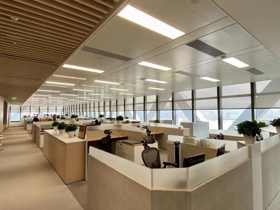 Motorized roller blinds office window project