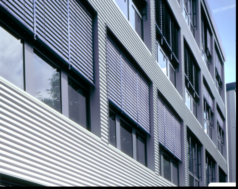 Qingdao Metro Blue Silicon Valley Line Adjustable Aluminum Louver Reference Motorized adjustable aluminum louvers installed on a Qingdao Metro facade