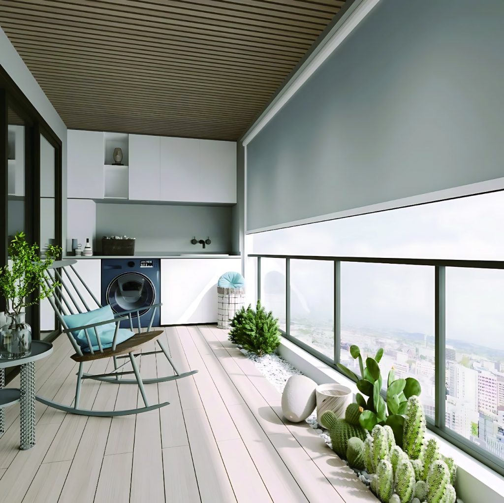 Motorisierte Outdoor-ZIP-Screens Motorized outdoor zip screen representative product configuration