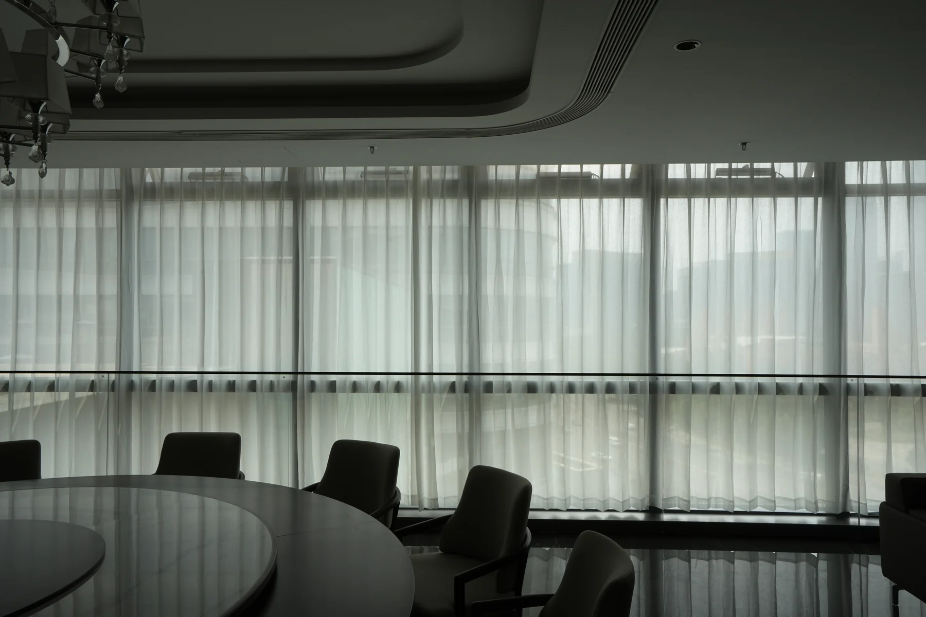 QinNong Bank Headquarters Shading Project QinNong Bank - Sheer curtain folds at the window wall